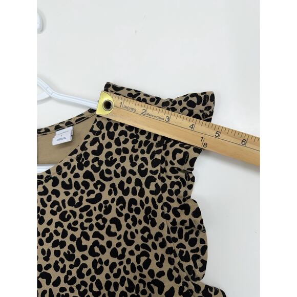 Old Navy Womens Dress Size Large Brown Animal Print Cap Ruffle Sleeve NWT - Picture 8 of 10